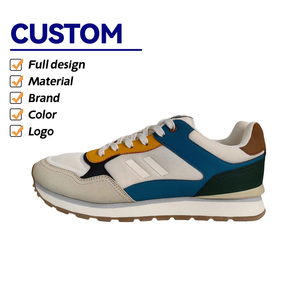 Factory Custom Men's Fashion Platform Lightweight Running Sneakers Casual Sports Shoes Lace-up Oxford TPU Spring Autumn